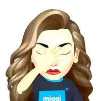 a cartoon girl wearing a shirt that says miagi on it