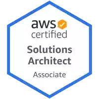 a blue aws certified solutions architect associate badge