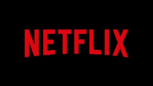 a netflix logo is shown in red on a black background