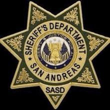 a badge for the sheriff 's department of san andreas sasd .