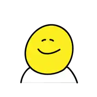 a cartoon drawing of a yellow smiley face with a black outline .