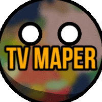 a colorful circle with the words tv maper written on it