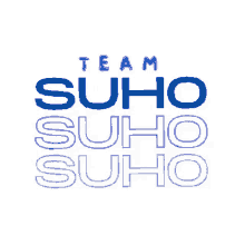 a blue and white logo that says team suho suho suho