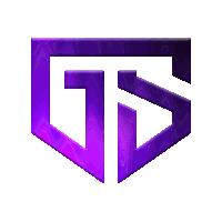 a purple and white logo that says gs