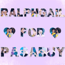 a purple background with the words ralph gain for pasabuy