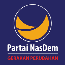 a blue and yellow logo for partai nasdem