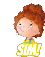 a cartoon of a girl with the word sim on the bottom