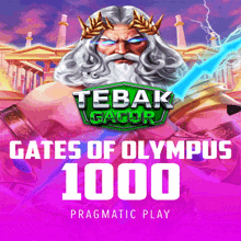 a poster for tebak gacor gates of olympus 1000 pragmatic play