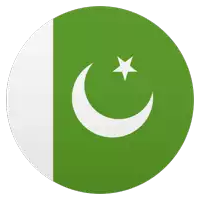 a green circle with a crescent moon and a star on it