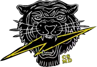 a black and white drawing of a tiger with a yellow lightning bolt in its mouth