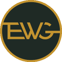 a logo for ewg is displayed in a circle