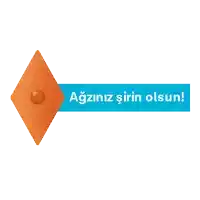 a blue and orange arrow that says agzinz srin olsun