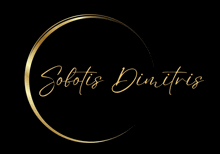 a logo for sobotis dimitris with a gold circle around it