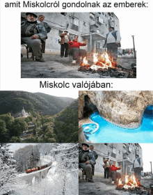 a collage of photos with the caption amit miskolcrol gondolnak az emberek miskolc valojaban