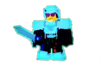 a cartoon character with a sword and sunglasses on