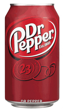 a can of dr pepper with the number 23 on the front