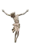 a statue of jesus on the cross with a crown of thorns