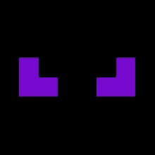 a pair of purple squares on a black background that look like a tetris game .