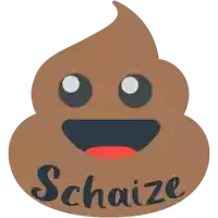 a picture of a poop with the word schaize written on it