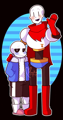 a drawing of papyrus and sans with the letters tiny on the bottom right