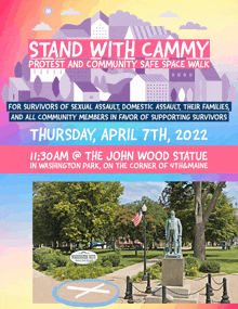 a poster that says " stand with cammy " on it