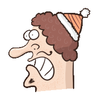 a cartoon of a man wearing a party hat with the letter g on it