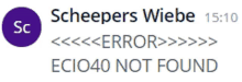 a message from scheepers wiebe that says error