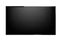 a flat screen tv with a black screen and a black frame on a white background .