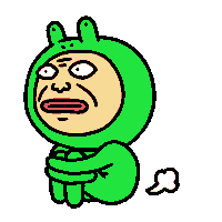 a cartoon character in a green frog costume