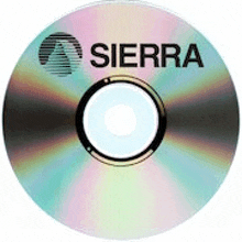 a cd with the word sierra on it is on a white background .