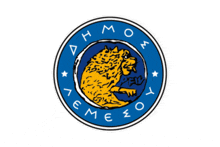 a blue and yellow logo with a lion in the center and the word meme on the bottom