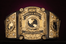 a women 's world wrestling championship belt is shown