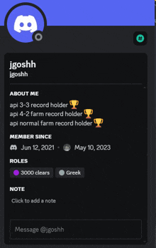 a screenshot of a person 's profile on discord