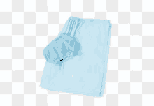 a blue towel is laying on a white checkered surface