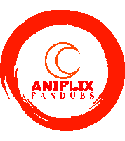 a logo for aniflix fandubs with a red circle around it