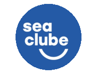 a blue sea clube logo with a smiling face