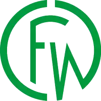 a green circle with the letter fw in the center