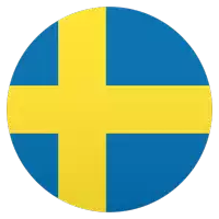 a blue and yellow cross in a circle