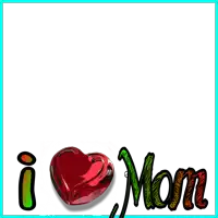 a picture of a red heart and the words i love mom