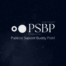 a logo for publics sapient buddy point against a starry night sky