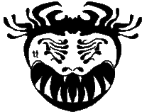 a black and white drawing of a monster with the number 11 on it 's face