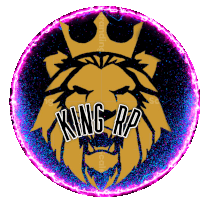 a logo for king rp shows a lion with a crown