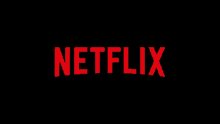 a red netflix logo is displayed on a black background