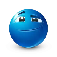 a blue ball with a smiley face on it 's face