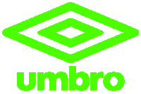 a green and white logo that says umbro