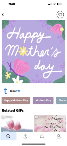 a phone screen shows a happy mother 's day card