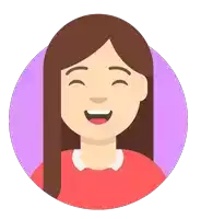 an illustration of a woman with long brown hair smiling with her eyes closed