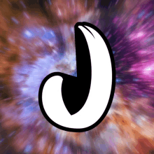 the letter j is surrounded by a galaxy background