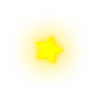 a yellow star on a white background with a glowing center