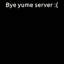 a cartoon character with a purple cape and a black face says bye yume server